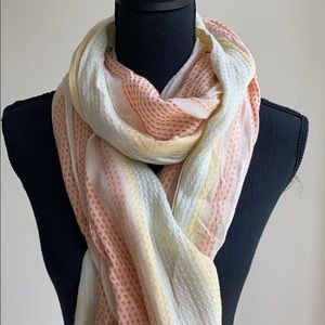 Linen Summer Scarf with Stitching Details